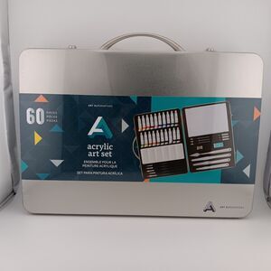 Art Alternatives - 60pc Acrylic Painting Art Set - Paint / Brushes / Pencils